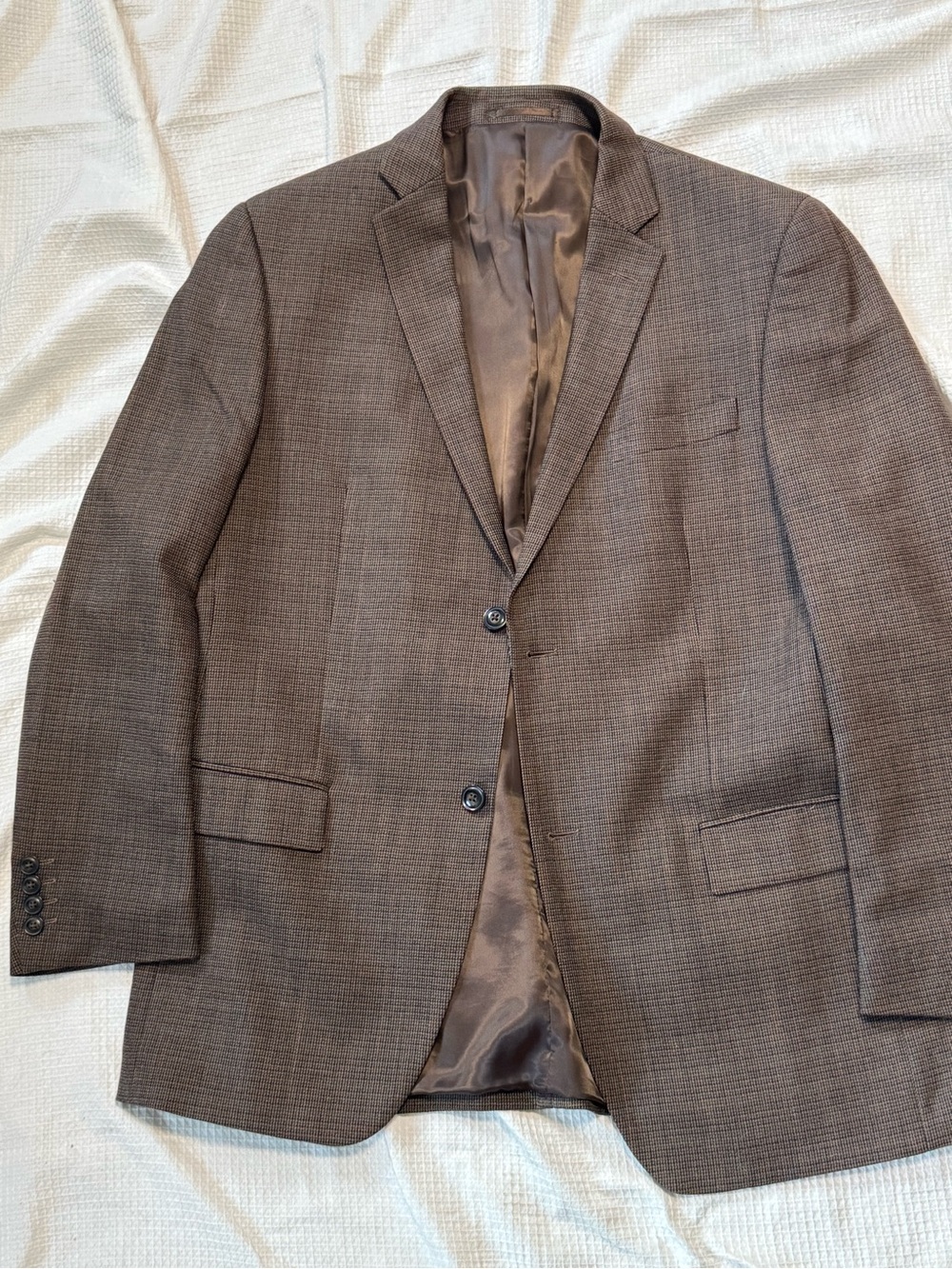 Nautica Men's Brown Textured Two-Button Blazer